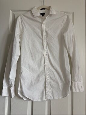 J. Crew Ludlow White Long-Sleeve Button-Up Shirt